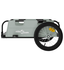 Remorque de vélo cargo gris tissu oxford et fer