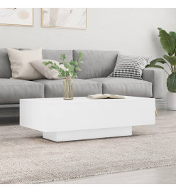 Table basse blanc brillant 100x49,5x31 cm bois d'ingénierie