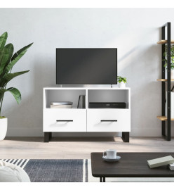 Meuble TV Blanc brillant 80x36x50 cm Bois d'ingénierie