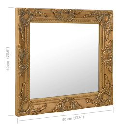 Miroir mural style baroque 60x60 cm Doré