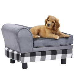 Canapé pour chien Gris 57x34x36 cm Peluche