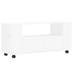 Meuble TV blanc 102x34,5x43 cm bois d'ingénierie