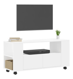 Meuble TV blanc 102x34,5x43 cm bois d'ingénierie