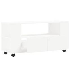 Meuble TV blanc 102x34,5x43 cm bois d'ingénierie