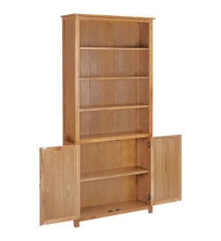 Bibliothèque avec 2 portes 90x30x200 cm Bois de chêne massif