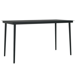 Ensemble de salle à manger de jardin 5 pcs Noir