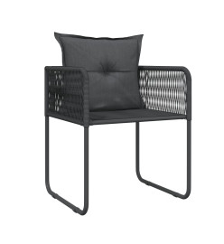 Ensemble de salle à manger de jardin 5 pcs Noir