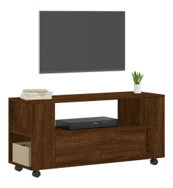 Meuble TV chêne marron 102x34,5x43 cm bois d'ingénierie