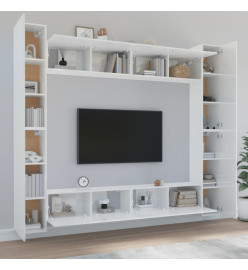 Ensemble de meubles TV 8 pcs Blanc brillant Bois d'ingénierie