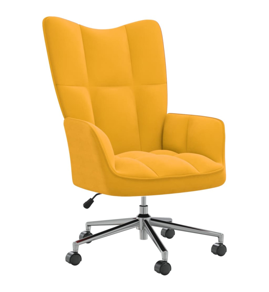 Chaise de relaxation Jaune moutarde Velours