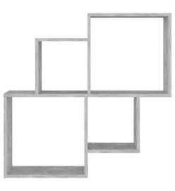 Étagère cube murale Gris béton 80x15x78,5 cm Aggloméré