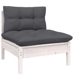 Salon de jardin 9 pcs avec coussins bois de pin massif