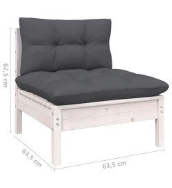 Salon de jardin 9 pcs avec coussins bois de pin massif