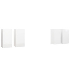 Meubles TV 4 pcs Blanc brillant 30,5x30x60 cm Aggloméré