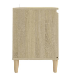 Meuble TV avec pieds en bois massif Chêne sonoma 103,5x35x50 cm