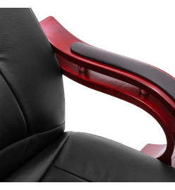 Chaise de bureau de massage Noir Cuir véritable