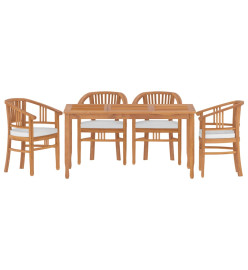 Ensemble à dîner de jardin 5 pcs Bois de teck massif