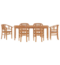 Ensemble à dîner de jardin 7 pcs Bois de teck solide