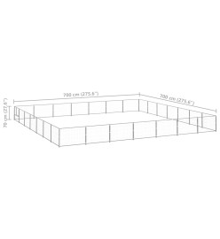 Chenil Argenté 49 m² Acier