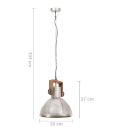 Lampe suspendue industrielle 25 W Argenté Rond 30 cm E27