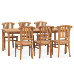 Ensemble de salle à manger de jardin 7 pcs Bois de teck solide