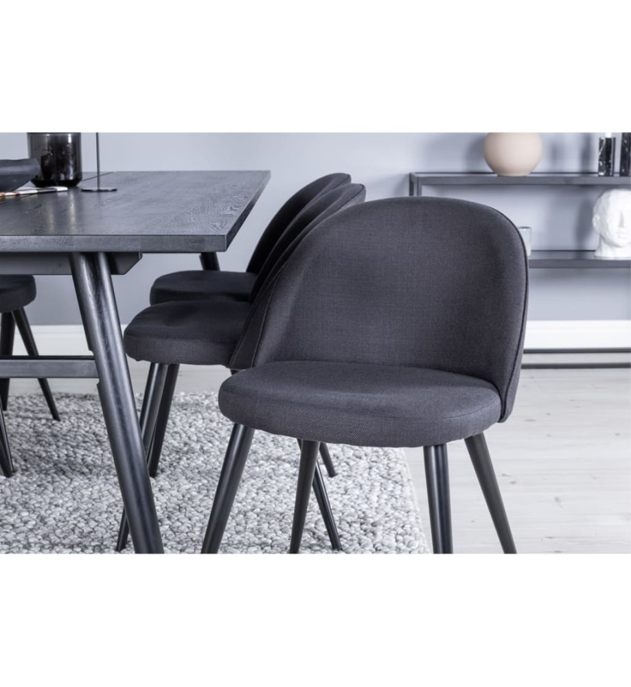 Venture Home Chaises à dîner 2 pcs Velvet Polyester Noir