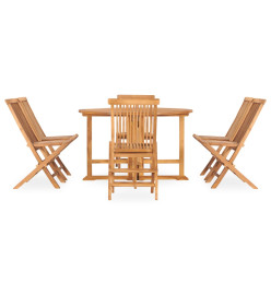 Mobilier à dîner d'extérieur pliable 7 pcs Bois solide de teck
