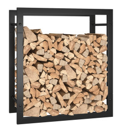 Portant de bois de chauffage Noir mat 50x28x56 cm Acier