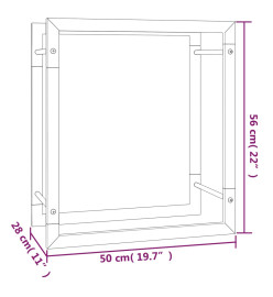 Portant de bois de chauffage Noir mat 50x28x56 cm Acier