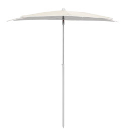 Demi-parasol de jardin avec mât 180x90 cm Sable