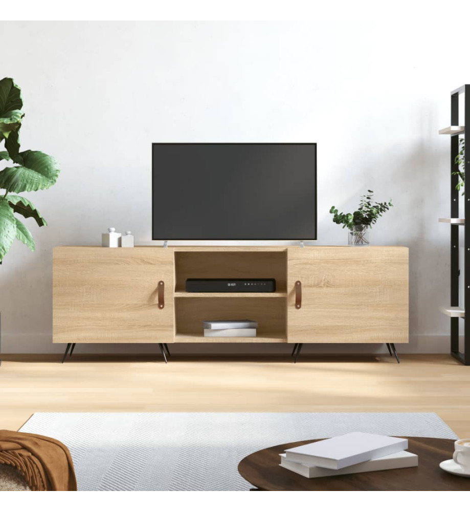 Meuble TV chêne sonoma 150x30x50 cm bois d'ingénierie