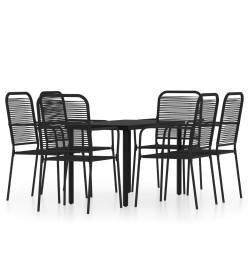 Ensemble de salle à manger de jardin 7 pcs Noir