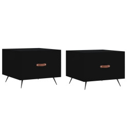 Tables basses 2 pcs noir 50x50x40 cm bois d'ingénierie