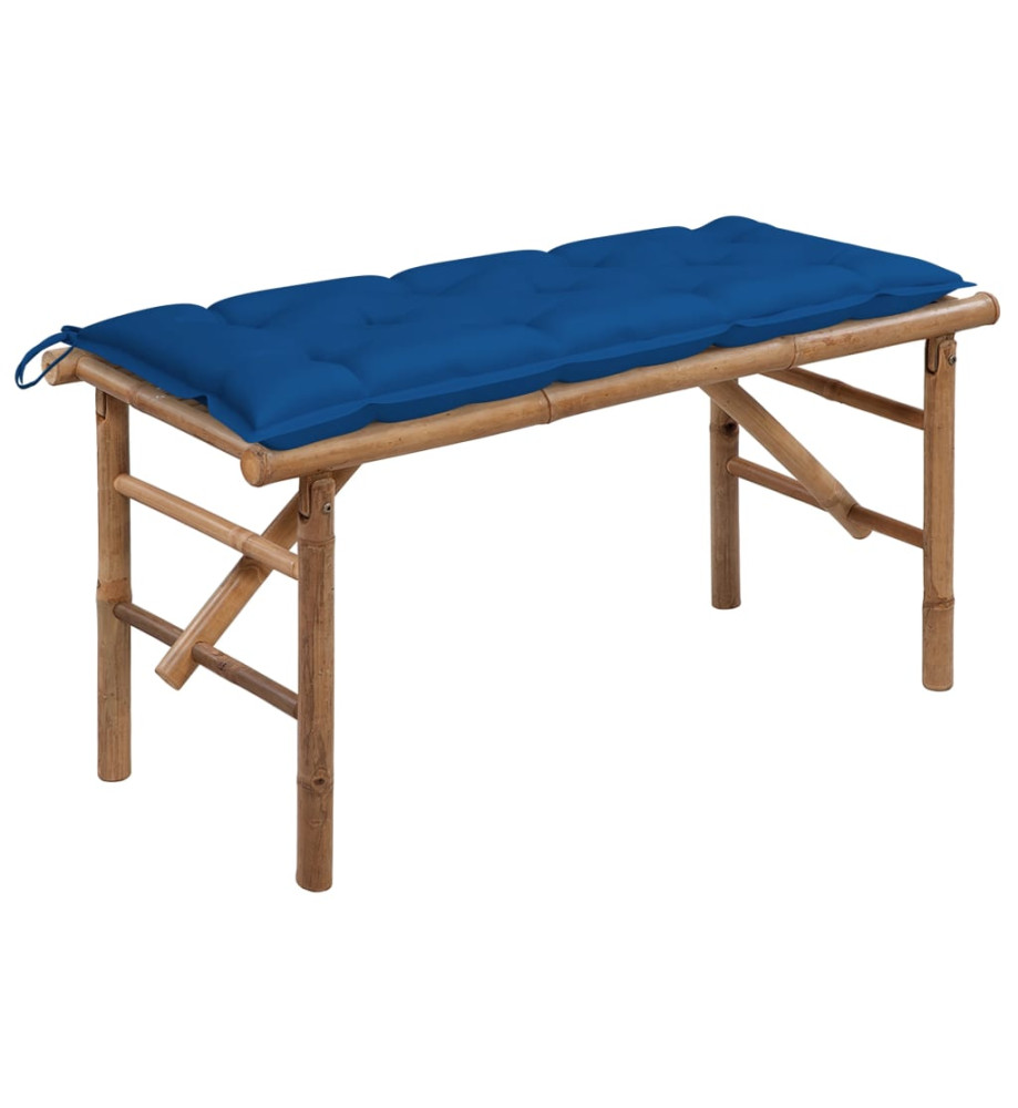 Banc de jardin pliable avec coussin 118 cm Bambou Banc de jardin pliable avec coussin 118 cm Bambou