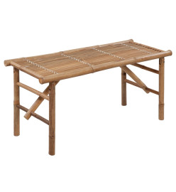 Banc de jardin pliable avec coussin 118 cm Bambou