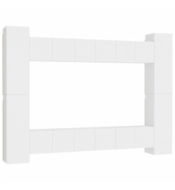 Ensemble de meubles TV 10 pcs Blanc Aggloméré