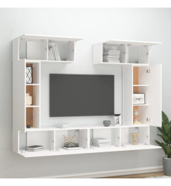 Ensemble de meubles TV 6 pcs Blanc Bois d'ingénierie