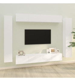 Ensemble de meubles TV 8 pcs Blanc Bois d'ingénierie