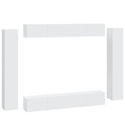 Ensemble de meubles TV 8 pcs Blanc Bois d'ingénierie