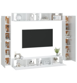 Ensemble de meubles TV 8 pcs Blanc Bois d'ingénierie