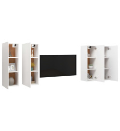 Meubles TV 4 pcs Blanc 30,5x30x90 cm Aggloméré