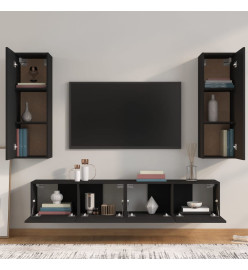 Ensemble de meubles TV 4 pcs Noir Bois d'ingénierie