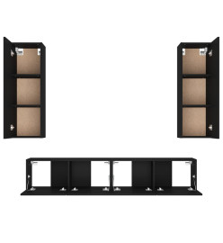 Ensemble de meubles TV 4 pcs Noir Bois d'ingénierie