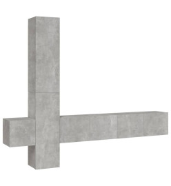 Ensemble de meubles TV 5 pcs Gris béton Bois d'ingénierie