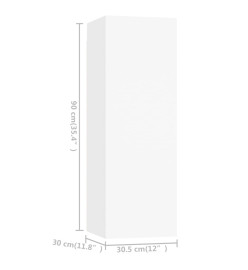 Ensemble de meuble TV 3 pcs Blanc Aggloméré