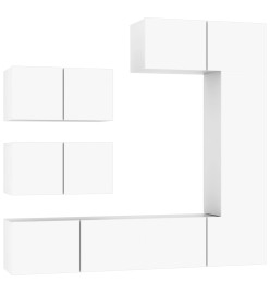 Ensemble de meubles TV 6 pcs Blanc Bois d'ingénierie