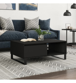 Table basse noir 90x60x35 cm bois d'ingénierie