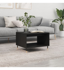 Table basse noir 60x50x40 cm bois d'ingénierie