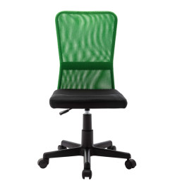 Chaise de bureau Noir et vert 44x52x100 cm Tissu en maille