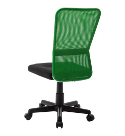 Chaise de bureau Noir et vert 44x52x100 cm Tissu en maille